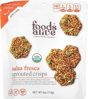 Foods Alive, Sprouted Crisps, Salsa fresca, gekeimte Chips, Salsa fresca, 113 g (4 oz.)