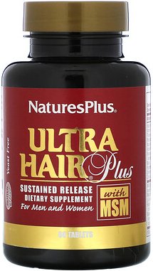 NaturesPlus, Ultra Hair Plus with MSM, Ultra Hair Plus mit MSM, für Männer und Frauen, 60 Tabletten