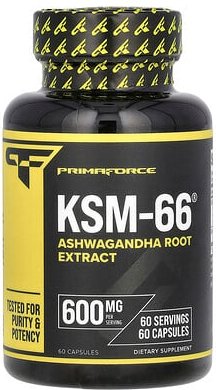 Thumbnail - Primaforce, KSM-66, Ashwagandha-Wurzelextrakt, 600 mg, 60 Kapseln