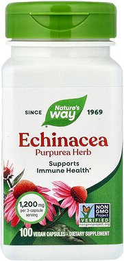 Nature's Way, Echinacea, Purpurea Herb, Echinacea, 100 vegane Kapseln (0,4 mg pro Kapsel)