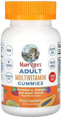 MaryRuth's, Adult Multivitamin, Multivitamine für Erwachsene, Erdbeere, Papaya und Super Punch, 60 Fruchtgummis
