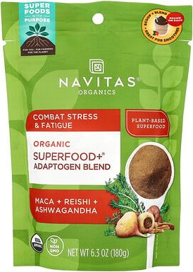 Navitas Organics, Bio-Superfood+ Adaptogen-Mischung, Maca + Reishi + Ashwagandha, 180 g (6,3 oz.)