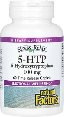 Natural Factors, Stress-Relax, 5-HTP, 100 mg, 60 Kapseln mit verzögerter Freisetzung
