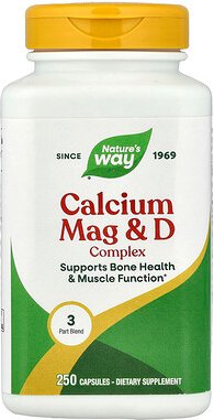 Nature's Way, Calcium, Mag & D Complex, Magnesium und Vitamin D-Komplex, 250 Kapseln