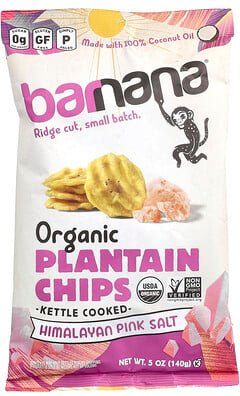 Barnana, Bio-Wegerich-Chips, pinkes Himalaya-Salz, 140 g (5 oz.)