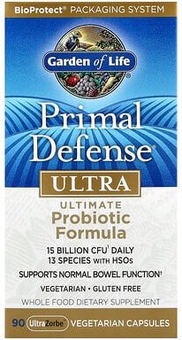Garden of Life, Primal Defense®, Ultra, ultimative probiotische Formel, 90 pflanzliche UltraZorbe™ Kapseln