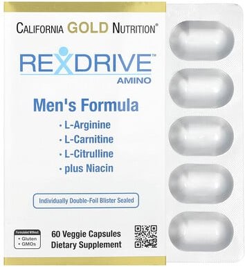California Gold Nutrition, Rexdrive™ Amino with L-Arginine HCl, L-Citrullin, Acetyl-L-Carnitin-Arginat-DiHydrochlorid un...