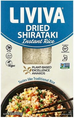 LIVIVA, Dried Shirataki Instant Rice, getrockneter Shirataki-Instantreis, 120 g (4,23 oz.)
