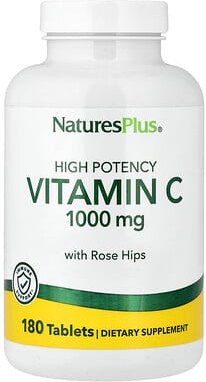 Thumbnail - NaturesPlus, Vitamin C With Rose Hips, Vitamin C mit Hagebutte, hohe Wirksamkeit, 180 Tabletten