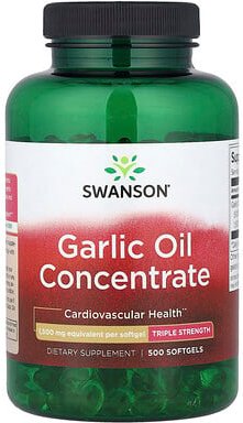 Swanson, Garlic Oil Concentrate, Knoblauchölkonzentrat, dreifache Wirkstärke, 1.500 mg, 500 Weichkapseln