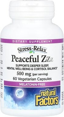 Natural Factors, Stress-Relax®, Peaceful ZZZ, friedvoller ZZZ, 60 pflanzliche Kapseln (250 mg pro Kapsel)
