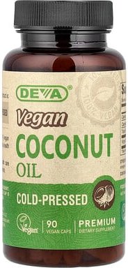 Thumbnail - Deva, Vegan Coconut Oil, veganes Kokosnussöl, 90 vegane Kapseln (500 mg pro Kapsel)