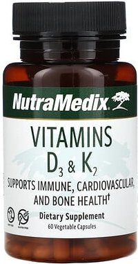 Thumbnail - NutraMedix, Vitamine D3 und K2, 60 pflanzliche Kapseln