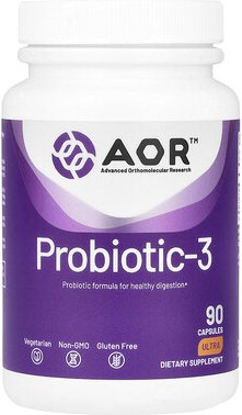 Advanced Orthomolecular Research AOR, Probiotic-3, Probiotikum 3, 90 Kapseln