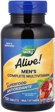 Nature's Way, Alive!® Men's Complete Multivitamin, komplettes Multivitamin für Männer, 130 Tabletten