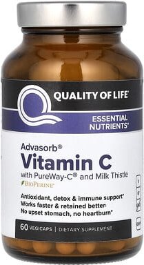 Thumbnail - Quality of Life, Advasorb, Vitamin C, 60 pflanzliche Kapseln
