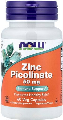 NOW Foods, Zinc Picolinate, Zinkpicolinat, 50 mg, 60 pflanzliche Kapseln