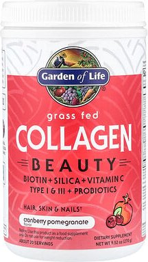 Garden of Life, Kollagen von Gras gefütterten Rindern für die Schönheit, Kranbeeren-Granatapfel-Geschmack, 270 g (9,52 o...