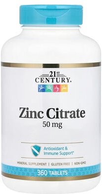 Thumbnail - 21st Century, Zinc Citrate, Zinkcitrat, 50 mg, 360 Tabletten