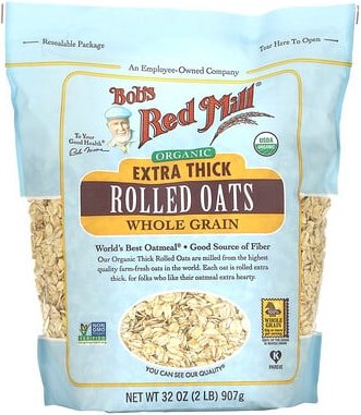 Bob's Red Mill, Organic Extra Thick Rolled Oats, Whole Grain, extragroße Bio-Haferflocken, Vollkorn, 907 g (32 oz.)