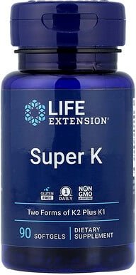 Life Extension, Super K, Vitamin K2, 90 Weichkapseln