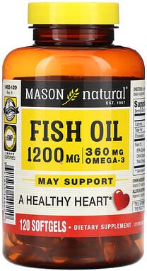 Mason Natural, Fischöl, 1.200 mg, 120 Weichkapseln