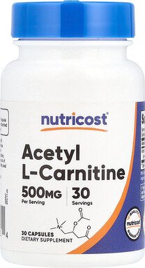 Nutricost, Acetyl L-Carnitine, Acetyl-L-Carnitin, 500 mg, 30 Kapseln