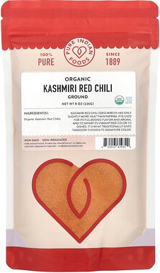 Pure Indian Foods, Organic Kashmiri Red Chili, Bio-Kaschmir-Rote Chili, gemahlen, 226 g (8 oz.)
