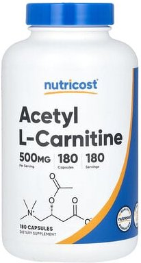 Nutricost, Acetyl-L-Carnitin, 500 mg, 180 Kapseln