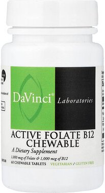 DaVinci Laboratories, Active Folat B12 Kautabletten, 60 Kautabletten