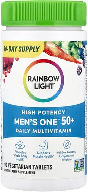 Rainbow Light, Men's One™ 50+ Daily Multivitamin, tägliches Multivitamin für Männer ab 50, hohe Wirksamkeit, 90 pflanzli...