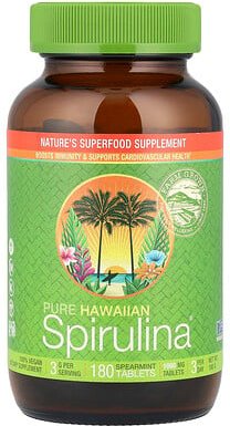 Nutrex Hawaii, Pure Hawaiian Spirulina®, grüne Minze, 1.000 mg, 180 Tabletten