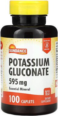 Sundance Vitamins, Kaliumgluconat, 595 mg, 100 Kapseln