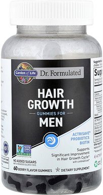 Garden of Life, Hair Growth Gummies for Men, Fruchtgummis für das Haarwachstum bei Männern, Beere, 60 Fruchtgummis