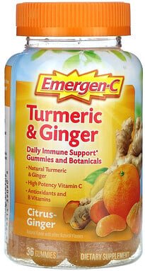 Emergen-C, Kurkuma und Ingwer, Zitrus-Ingwer, 36 Fruchtgummis