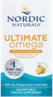 Nordic Naturals, Ultimate Omega, Omega-3-Fischöl, Zitrone, 60 Weichkapseln aus Fischgelatine (640 mg pro Weichkapsel)
