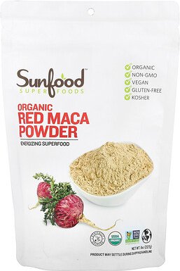 Sunfood, Rohes rotes Bio-Maca-Pulver, 227 g (8 oz.)