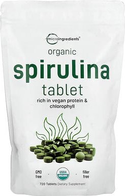 Micro Ingredients, Organic Spirulina Tablet, Bio-Spirulina-Tablette, 720 Tabletten