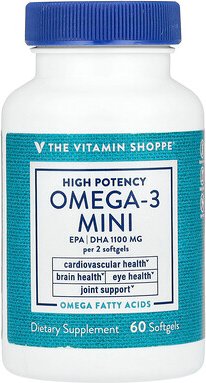 Thumbnail - The Vitamin Shoppe, Omega-3 Mini, hochwirksames Omega-3, 60 Weichkapseln (700 mg pro Weichkapsel)