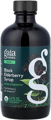 Gaia Herbs, Black Elderberry Syrup, Schwarzer-Holunder-Sirup, 160 ml (5,4 fl. oz.)