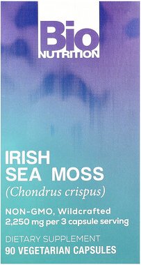 Bio Nutrition, Irish Sea Moss, Knorpeltang, 90 pflanzliche Kapseln (750 mg pro Kapsel)