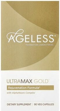 Ageless Foundation Laboratories, UltraMax Gold with AlphaNeuro Complex, UltraMax Gold mit AlphaNeuro-Komplex, 90 pflanzl...
