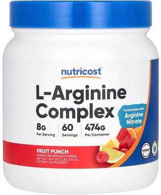 Nutricost, L-Arginine Complex, L-Arginin-Komplex, Fruchtpunsch, 474 g (16,9 oz.)