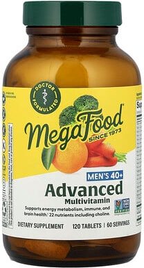 MegaFood, Men's 40+, Advanced Multivitamin, hochentwickeltes Multivitaminpräparat für Männer ab 40, 120 Tabletten