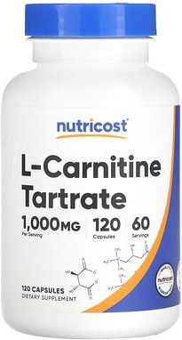 Nutricost, L-Carnitine Tartrate, L-Carnitin-Tartrat, 120 Kapseln (500 mg pro Kapsel)