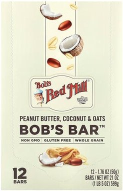 Bob's Red Mill, Bob's Bar™, Erdnussbutter, Kokosnuss und Hafer, 12 Riegel, je 50 g (1,76 oz.).