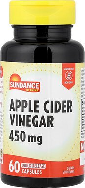 Sundance Vitamins, Apfelessig, 450 mg, 60 Kapseln mit schneller Freisetzung