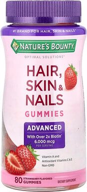 Nature's Bounty, Advanced Hair, Skin & Nails Fruchtgummis, Erdbeere, 80 Fruchtgummis