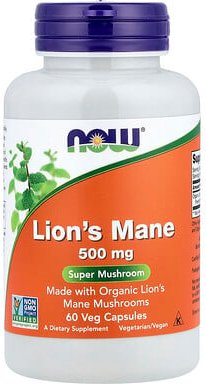 NOW Foods, Löwenmähne, 500 mg, 60 pflanzliche Kapseln