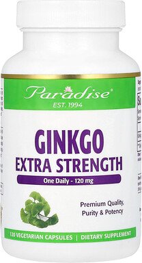 Paradise Herbs, Ginkgo, 120 mg, 120 pflanzliche Kapseln